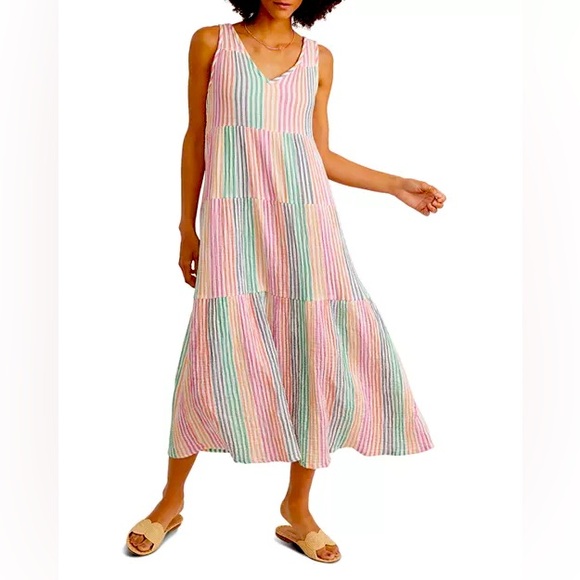 Marine Layer Corinne Cotton Printed Maxi Dress Size Medium - Picture 1 of 12
